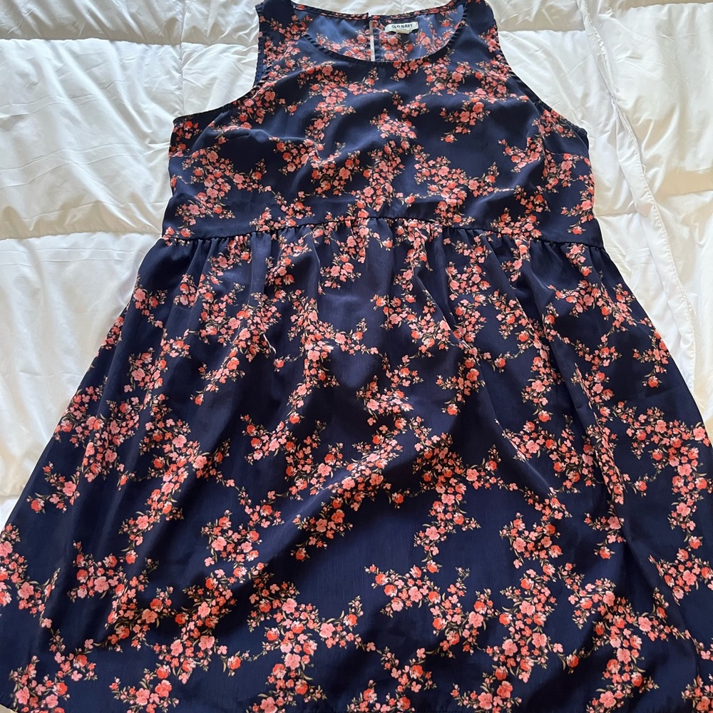 Navy/Pink Floral Dress